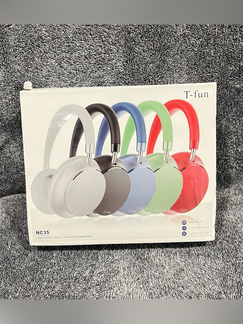 Brand new open box❗️ T-Fun NC35 Hybrid Active Noise Cancelling Headphones silver